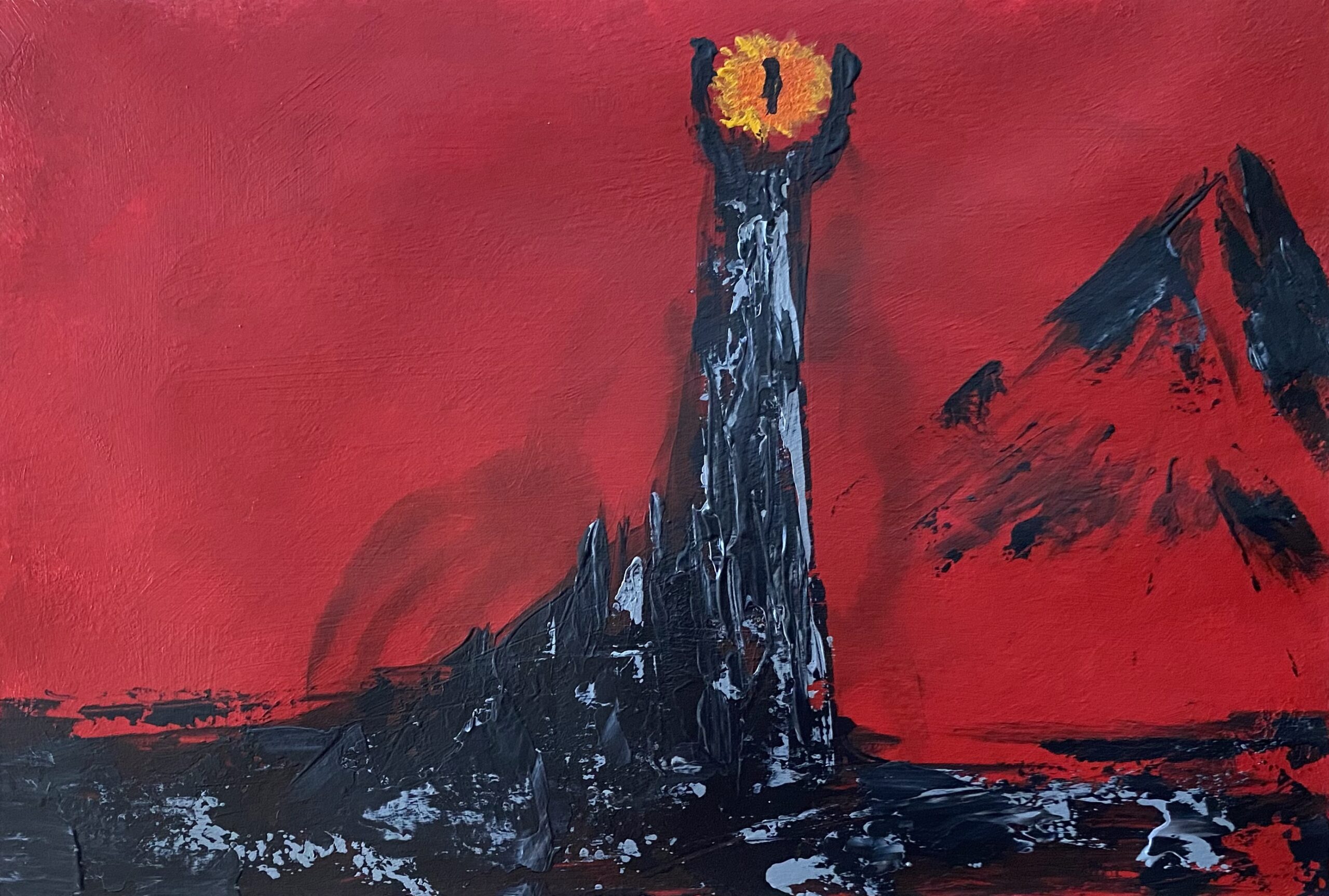 Barad-dûr. Acrylic on Paper, by Austin Colton